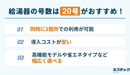 給湯器の号数は20号がおすすめな理由