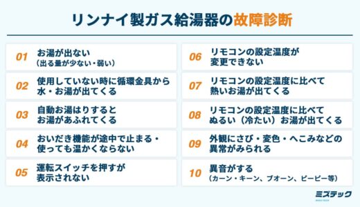 リンナイ製ガス給湯器の故障診断