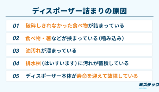 ディスポーザーの詰まりの原因と解消方法を解説！予防するメンテナンス方法も紹介